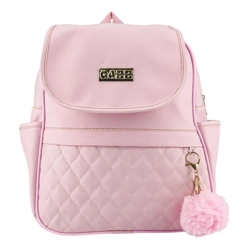 Mochilinha De Costas Pequena Bolsa Feminina Chaveiro Pompom
