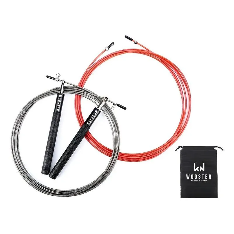 Corda Speed Rope Pro Pra Cross Training Wodster Preto Vermelho