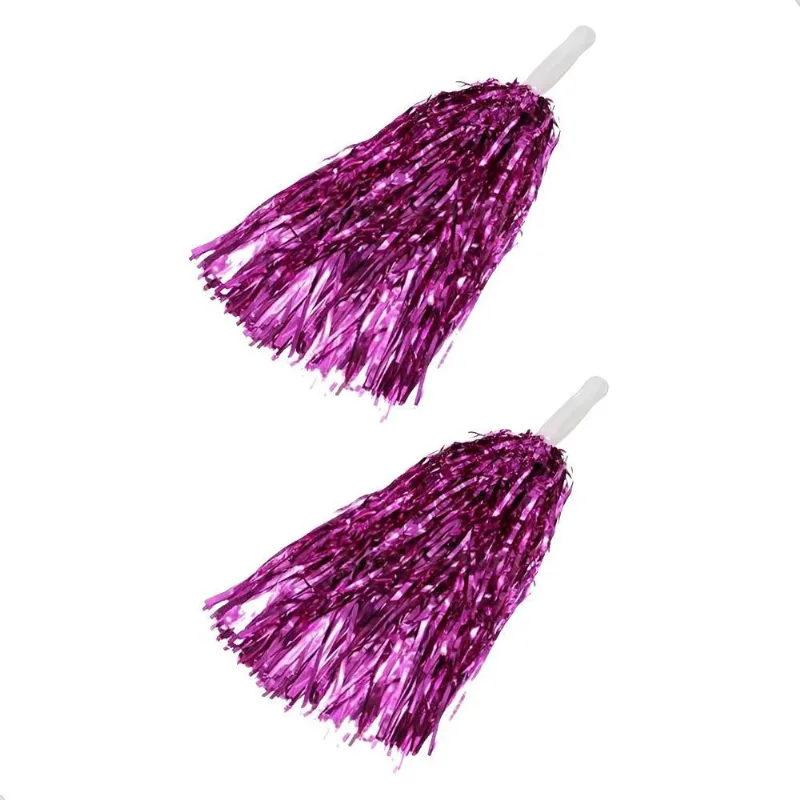 Kit 20 Pom Pom Metalizado Festas Lider De Torcida Color Pink