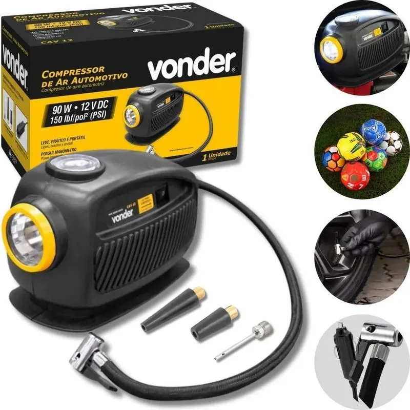 Mini Compressor De Ar 12v Pneu Carro Moto Bike