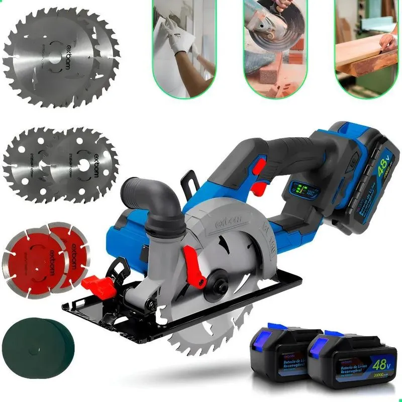 Serra Circular Profissional 2 Baterias 48v Motor Brushless A