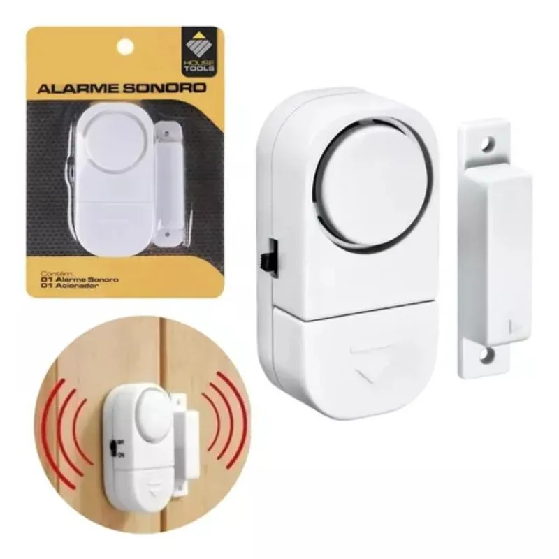 Kit 3 Aviso Sonoro Para Porta Aberta Com Bateria Sem Fio
