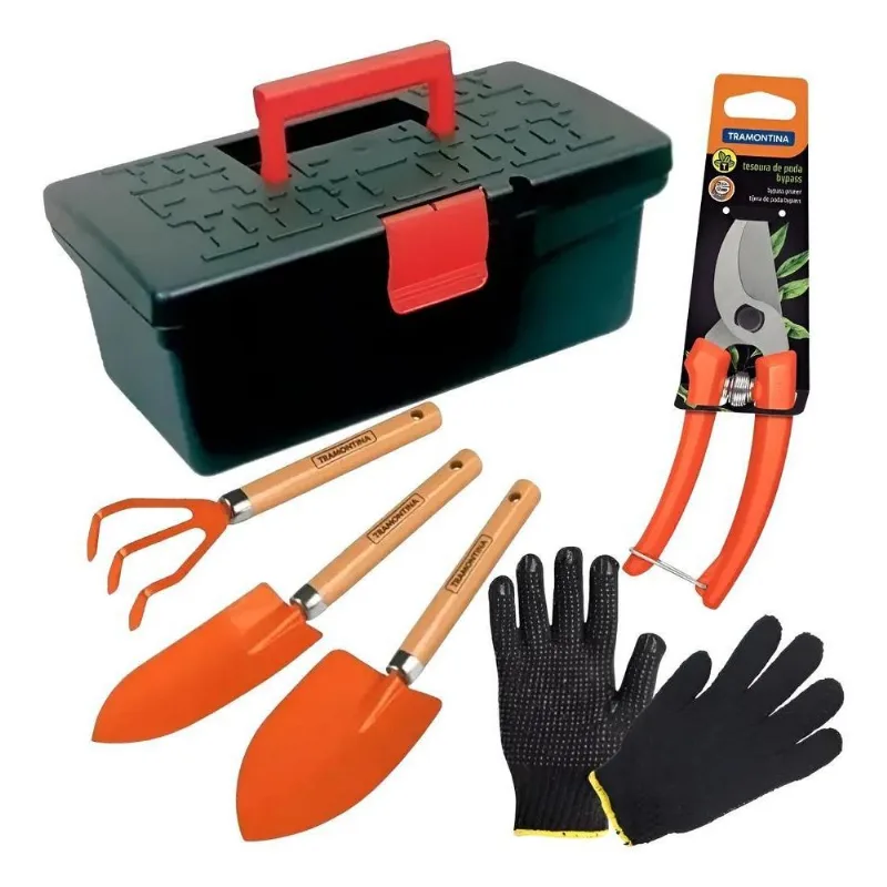 Kit Para Jardinagem Tramontina + Maleta + Luvas