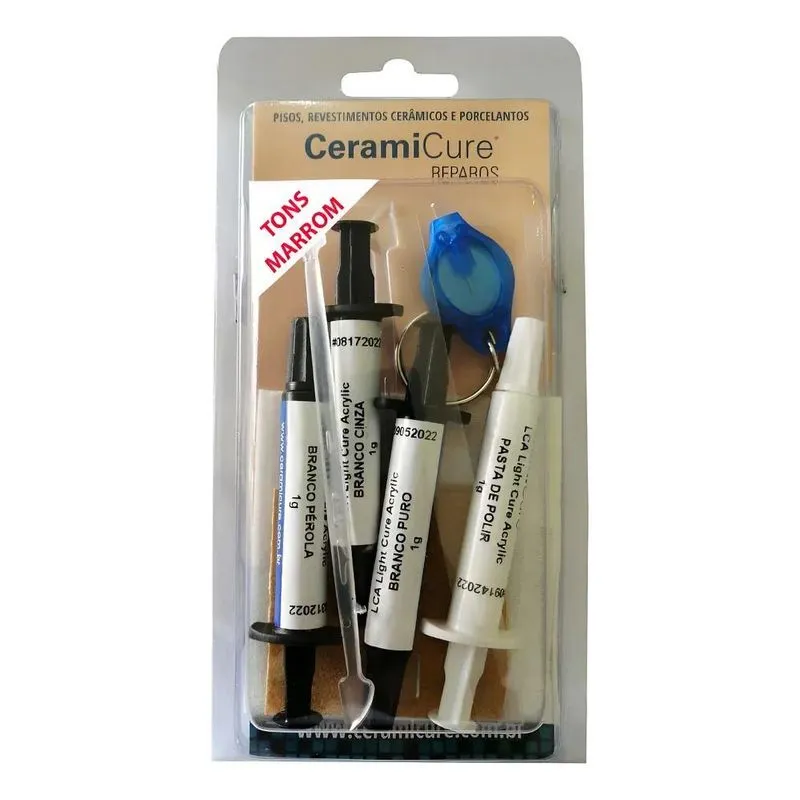Kit Pequenos Reparos Pisos Cerâmicos Porcelana Tons De Marrom