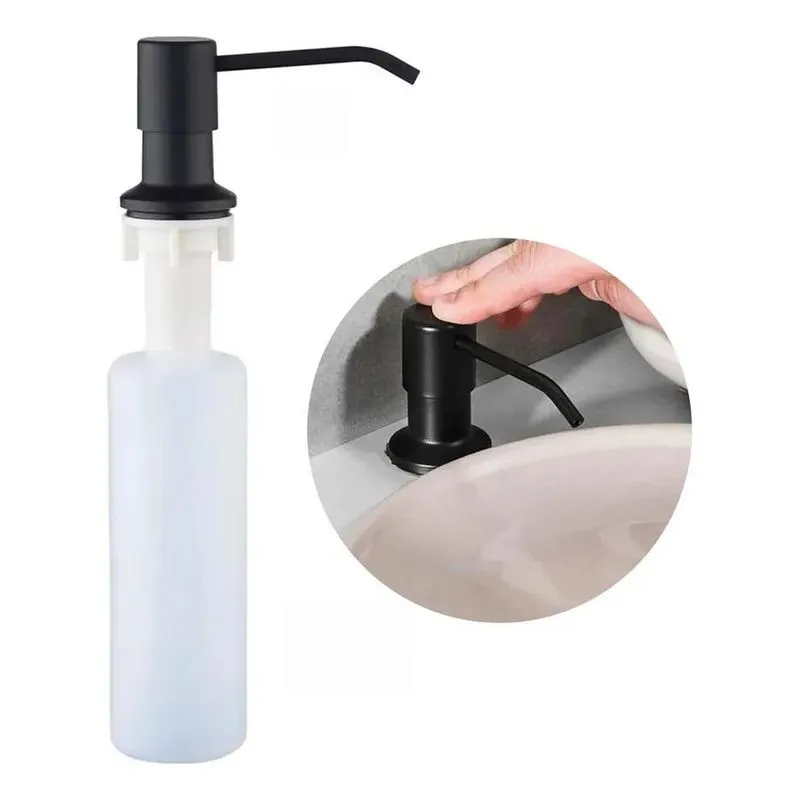 5x Porta Detergente Sabão Dispenser De Embutir Cor Preto 300
