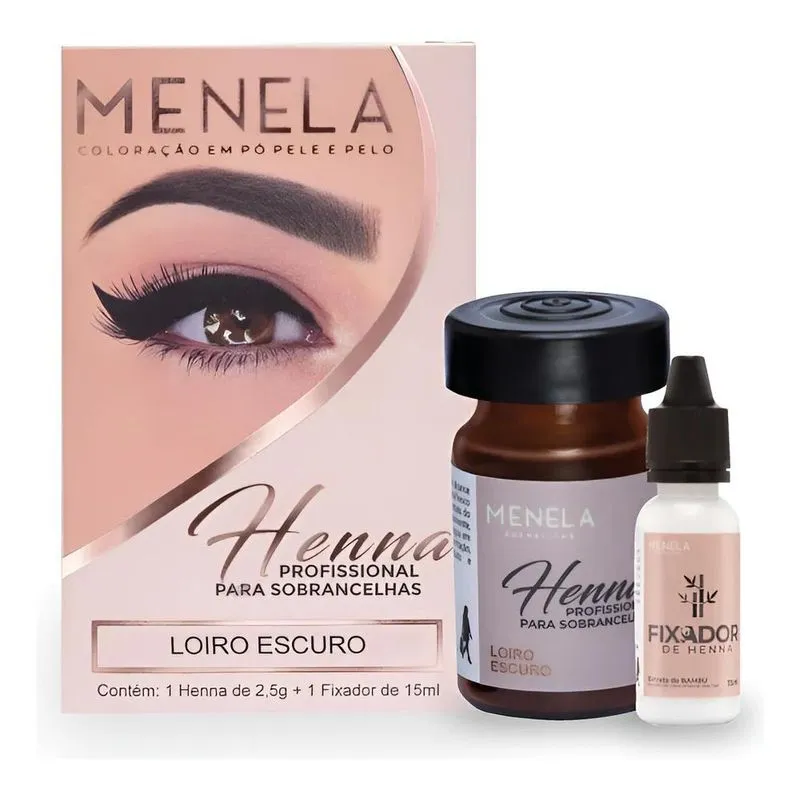 Kit Henna Para Sobrancelhas Menela 2,5g Com F Loiro Escuro
