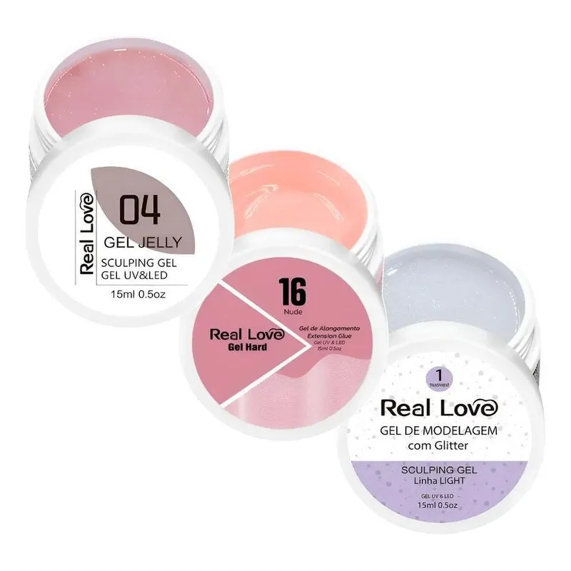 Kit Unha Gel Real Love Autonivelante Light 15gr 3 Unid Kit-8