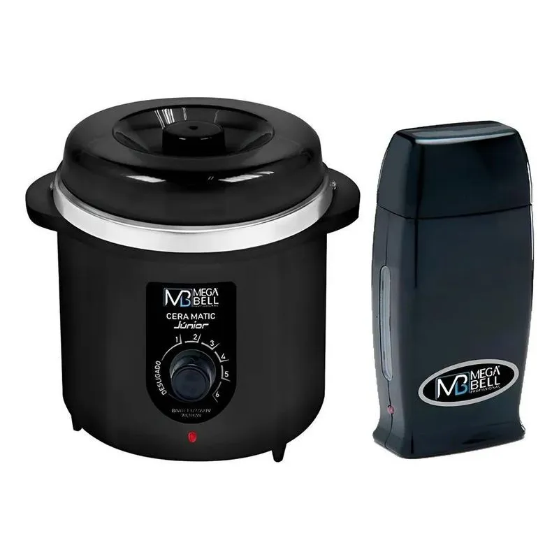 Kit Depilação Termocera 400g Preta + Aquecedor Cera Rollon