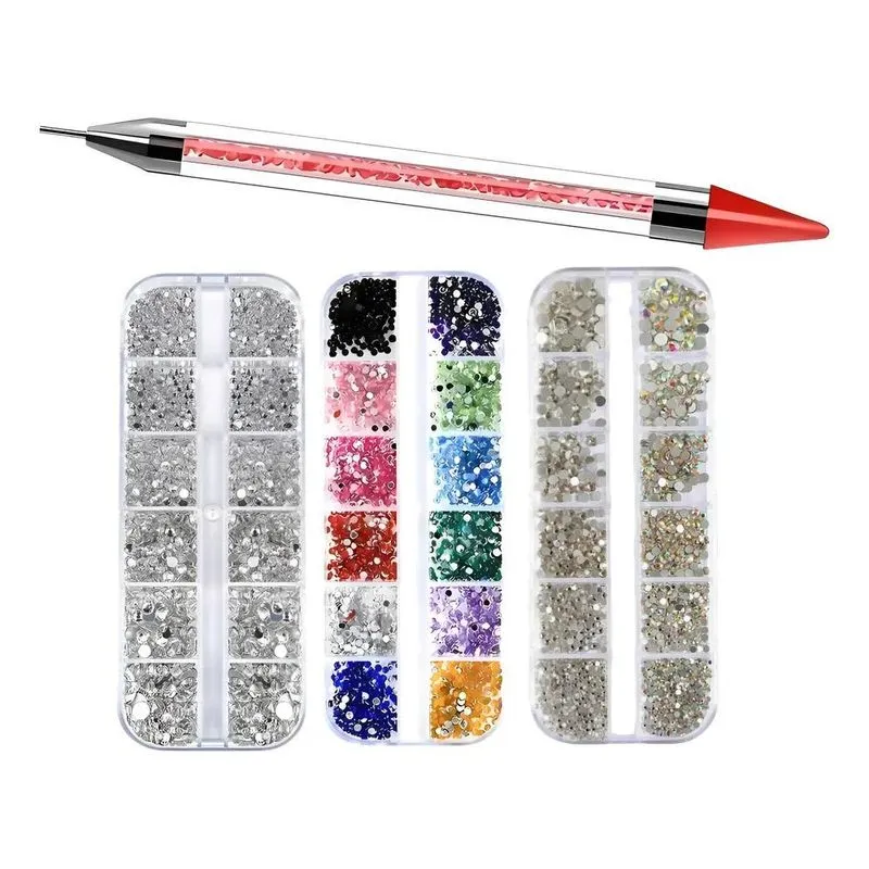 Kit 3 Estojo Strass Furta Cor Prata Colorido + Caneta Colori