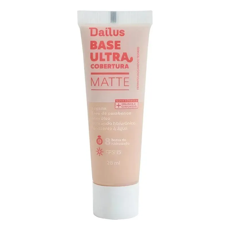Base Líquida Ultra Cobertura Dailus Tons D.2 Claro Bege Marf