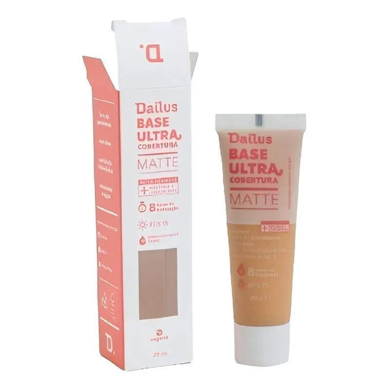 Base Líquida Ultra Cobertura Dailus D.5 Médio Castanho Baunilha