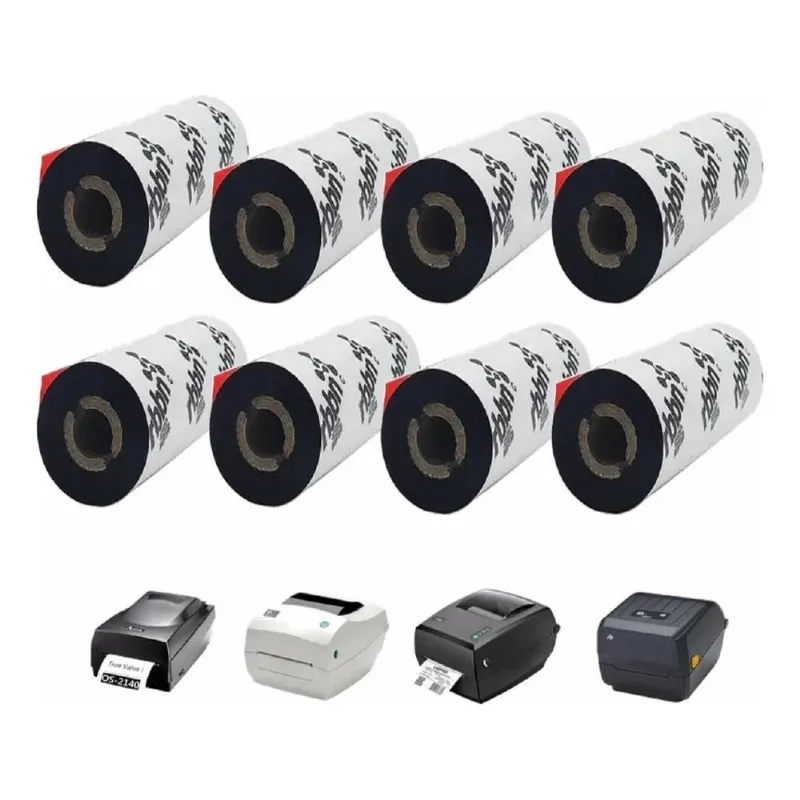 2x Kit 8un Ribbon Cera 110x74 Para Impressora Zebra/elgin/ar