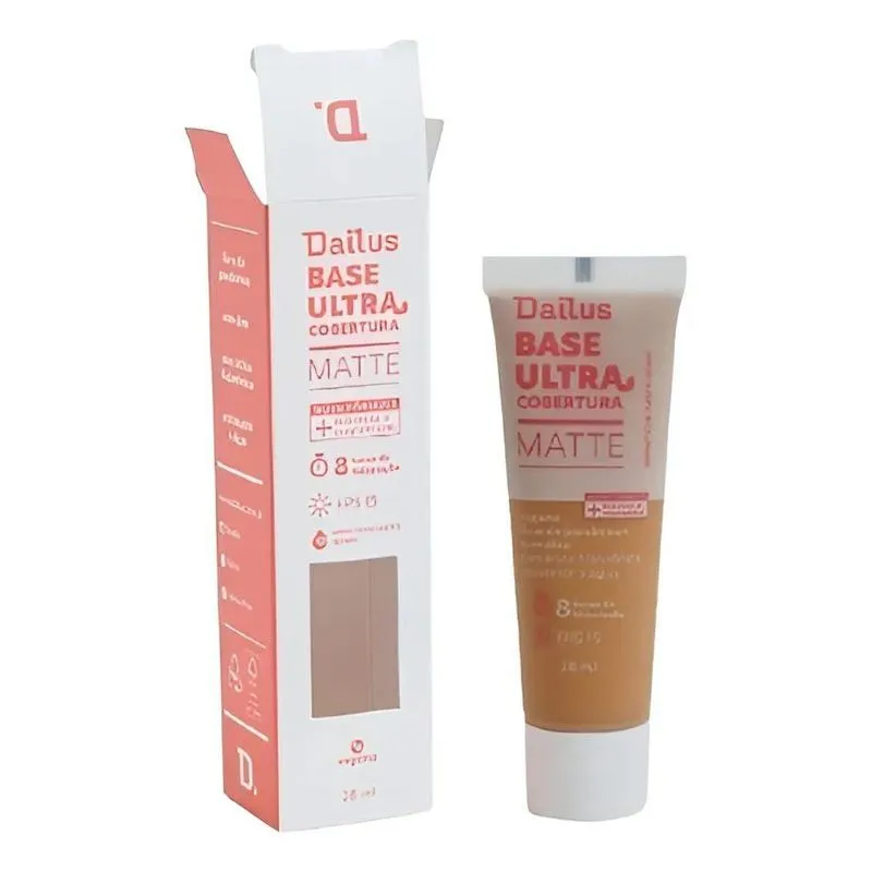 Base Líquida Ultra Cobertura Dailus D.7 Médio Castanho Doura
