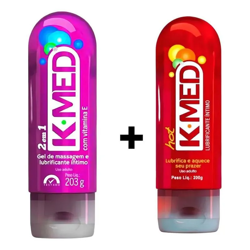 Kit K-Med 2 Em 1 + Kmed Hot 200ml Gel Para Lubrificação Ínt