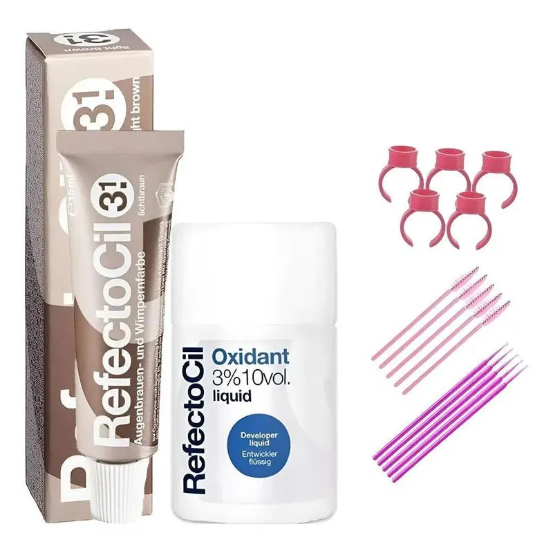 Kit Tinta Refectocil Tintura + Oxidante 3.1 - Castanho Claro