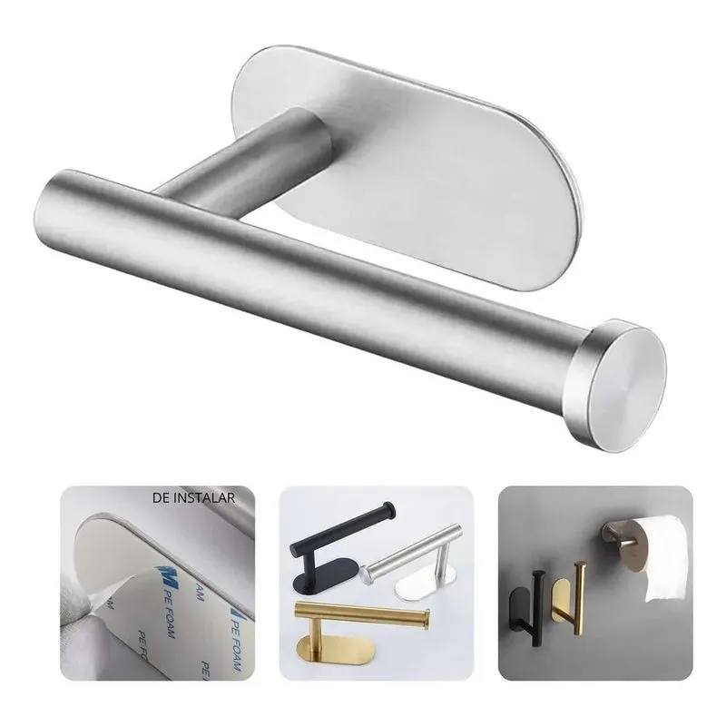 2x Porta Papel Higiênico Dami Suporte Em Aço Inox Premium Ad
