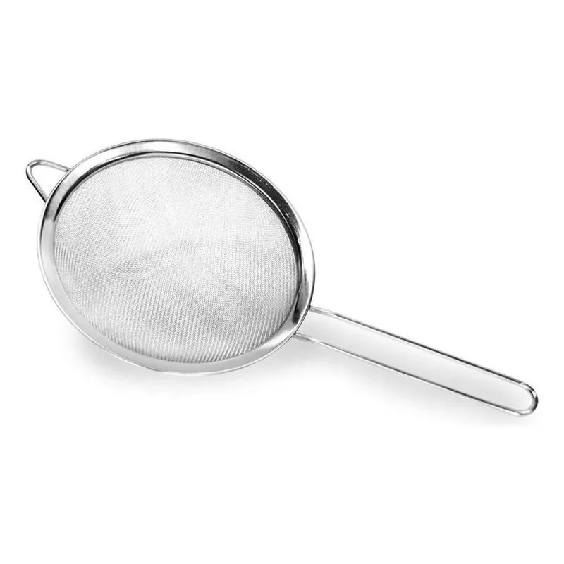 5x Peneira Inox 16cm Com Cabo Coador Malha Aço Inox Resisten