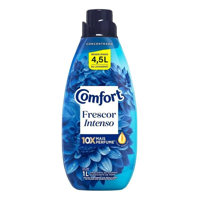 5x Amaciante Concentrado Comfort Frescor Intenso 1 L