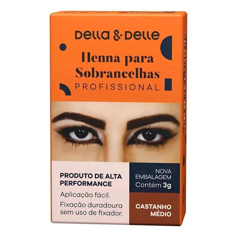 Henna Para Sobrancelha Dela E Dele 3g C Castanho Medio