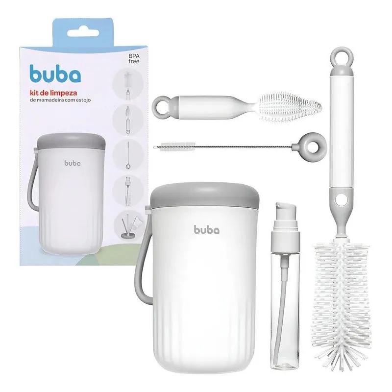Kit Portátil Para Limpeza De Mamadeira 5 Em 1 Escova Buba