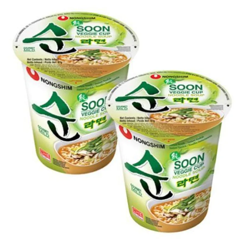 Kit 2 Lamens Copo Soon Veggie Coreano 67g