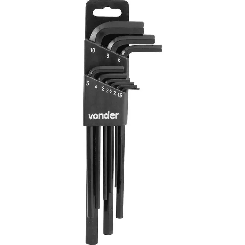 Jogo Chave Allen Longa Hexagonal 1,5 A 10mm 9 Peças Vonder C