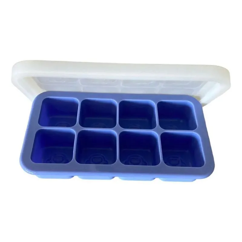 Forma De Silicone Congelar Alimento Papinha Com Tampa 8 C Lil