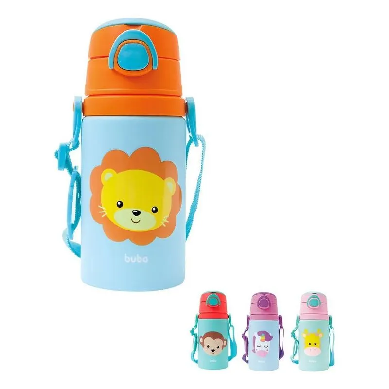 Garrafa De Alumínio Animal Fun 400 Ml Resistente B Leão