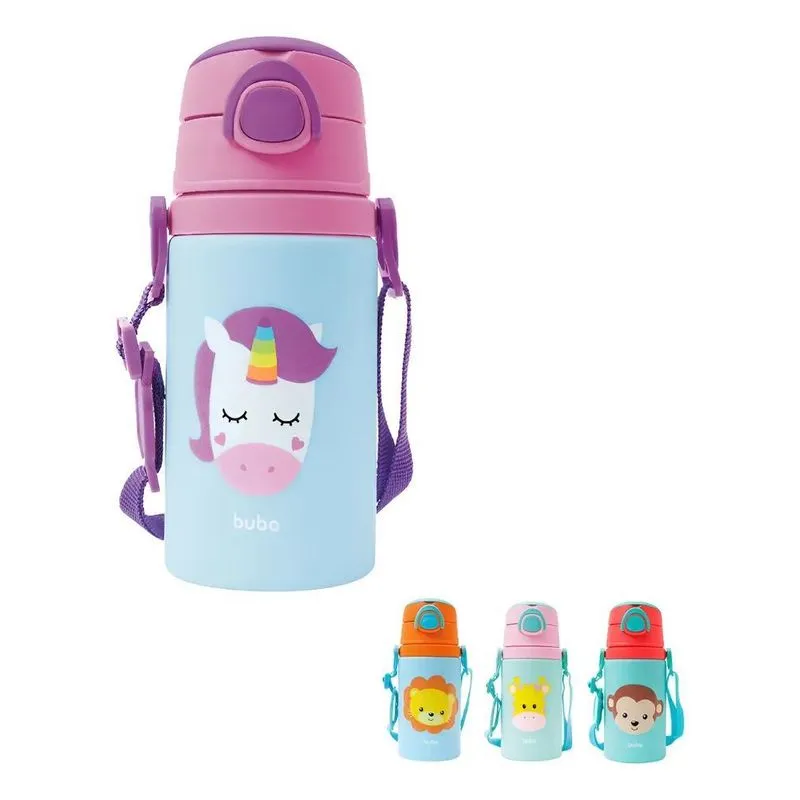 Garrafa De Alumínio Animal Fun 400 Ml Resiste Unicórnio
