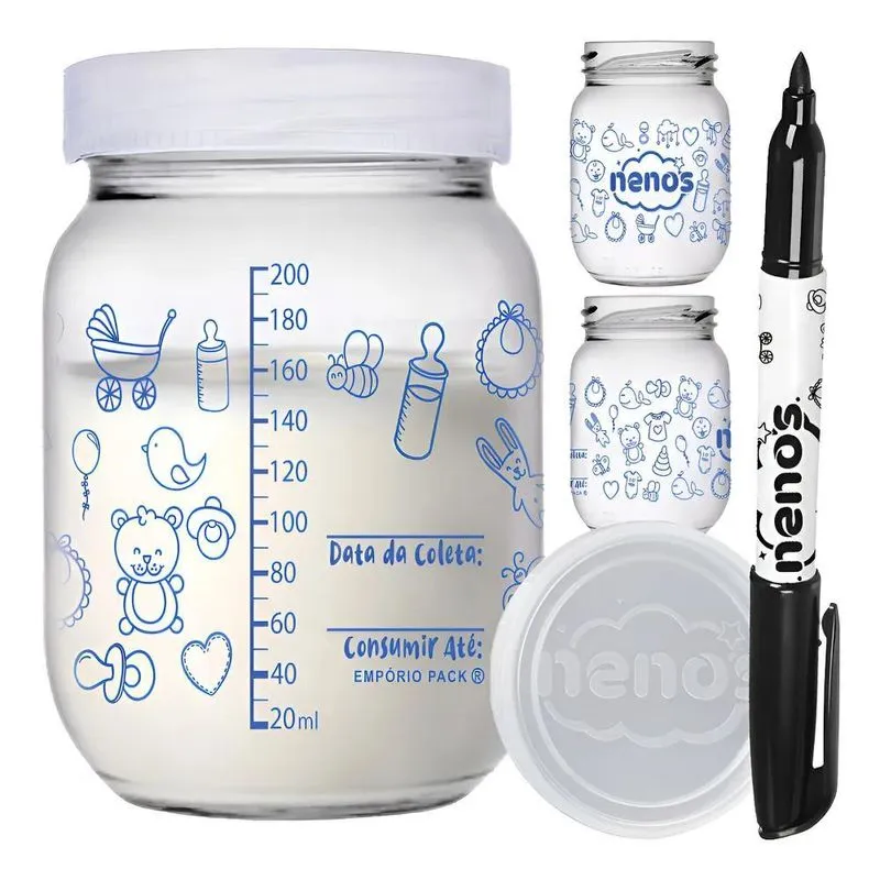10 Potes Vidro Armazenar Leite Materno, Papinha