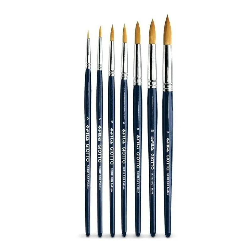 3x Kit 07 Pinceis Giotto Sintético Redondo