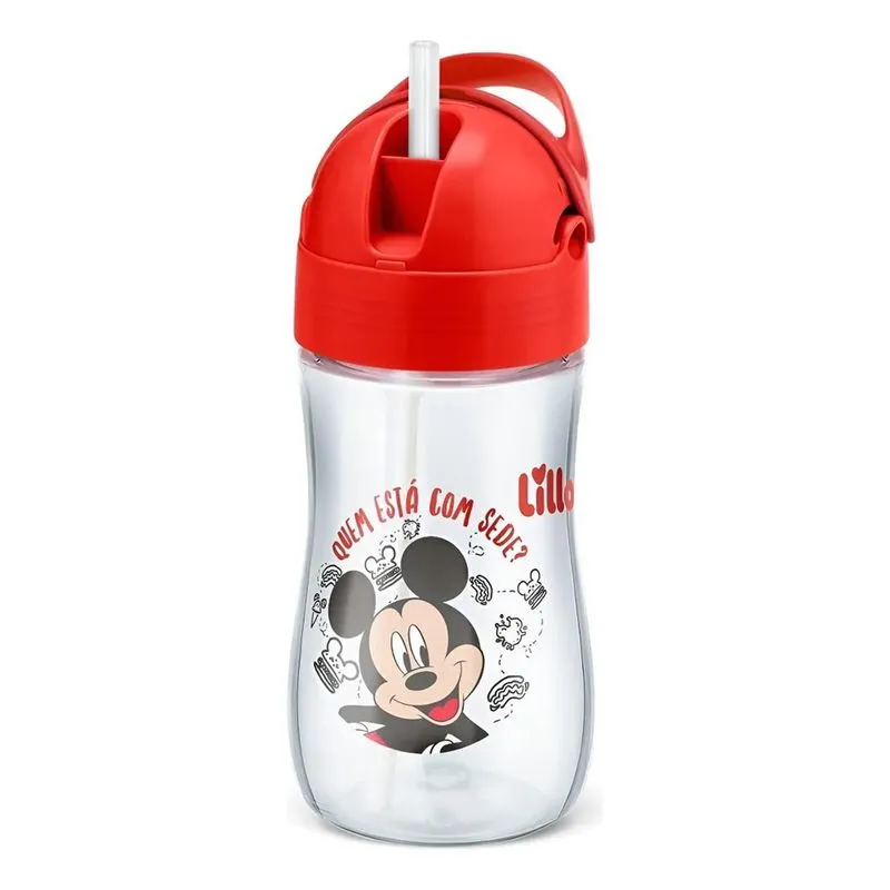 Copo Infantil Com Canudo Lillo Antivazamento Mickey 300 Ml C
