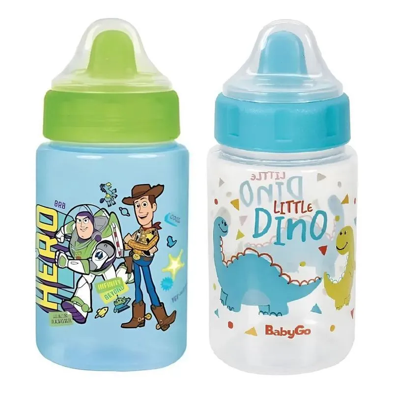 2 Copos Transição Bico Rigido Disney Válvula R Azul Meninos