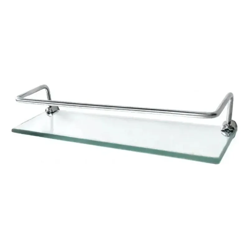 10x Porta Shampoo Reto Luxo 40cm Alumínio Base Vidro 8 Mm