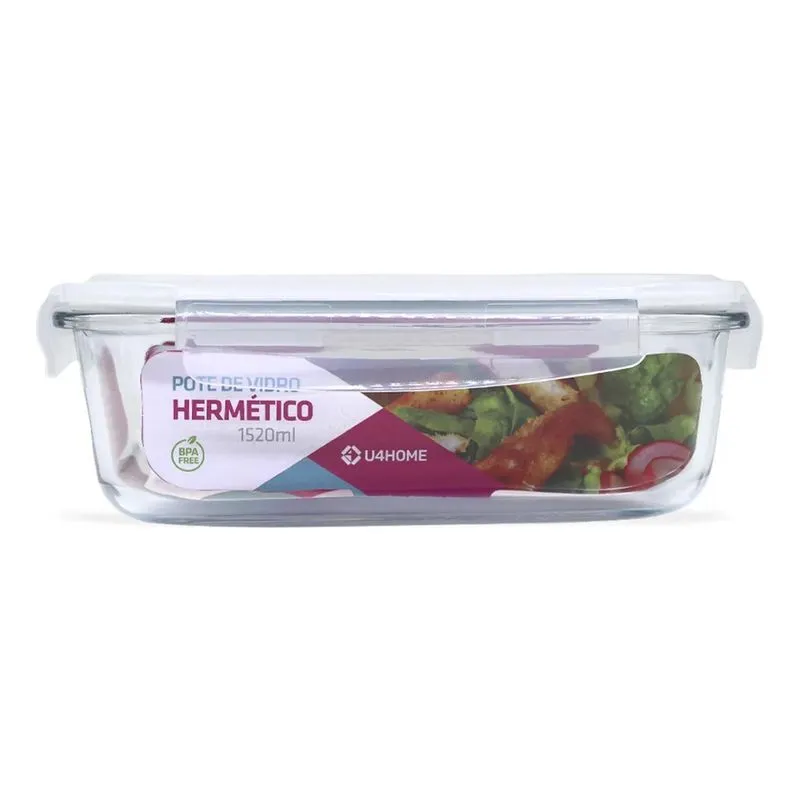 3x Pote De Vidro Hermético Marmita Tampa Silicone 1520ml U4h