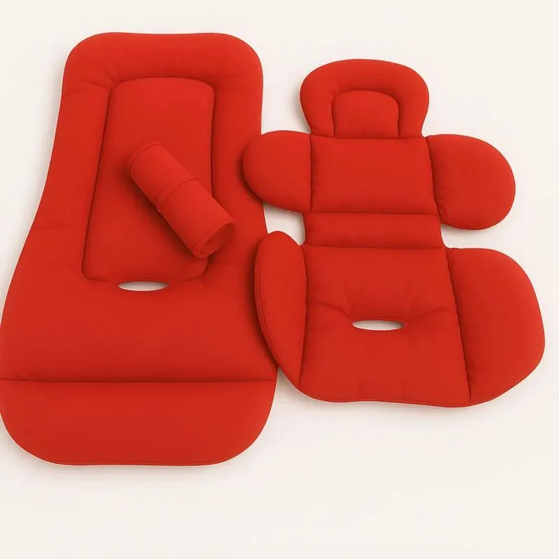 Kit Colchonetes 3 Pçs Para Carrinho E Bebê Conf. Dupl Vermel