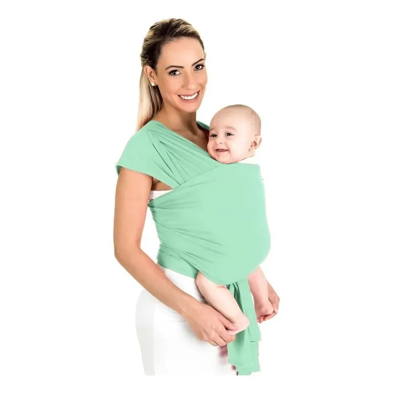 Sling, Wrap Canguru, Malha 100% Algodão Pano P/carr Verde/ág