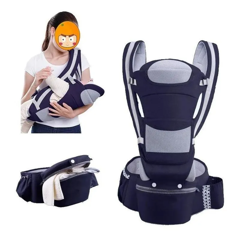 Canguru Sling Bolsa Bebe Conforto Carregador Azul-Marinho