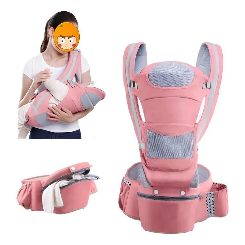 Canguru Sling Bolsa Bebe Conforto Carregador Ergonom Rosa