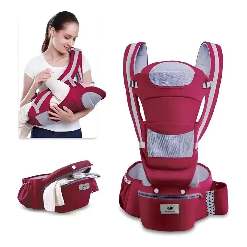 Canguru Sling Bolsa Bebe Conforto Carregador Erg Vermelho