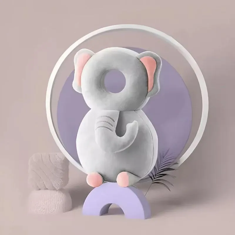 Mochila Protetor Cabeça Bebe Almofada Antiqueda Aj Elefante