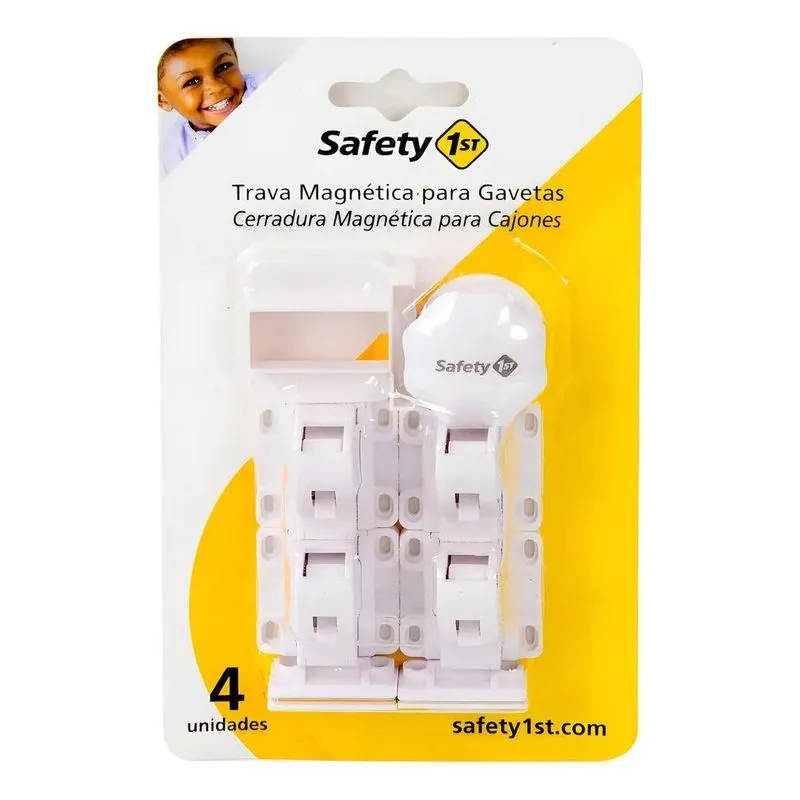 Trava Magnética 4 Peças Para Gaveta Armário White Safety 1st