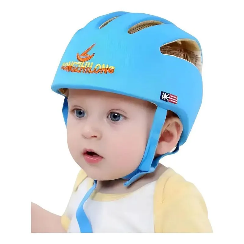Anti-colisão Bebê Chapéu Protetor Ajustável Infantil Cab Azu