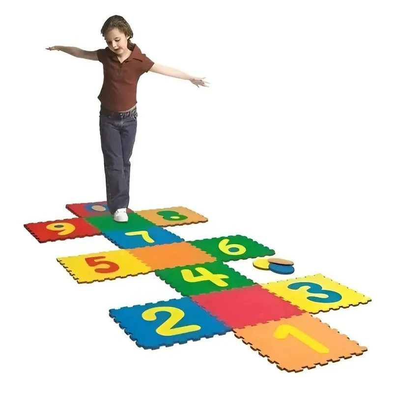 Brinquedo Amarelinha Tapete Infantil Eva 16 Peças - Evamax