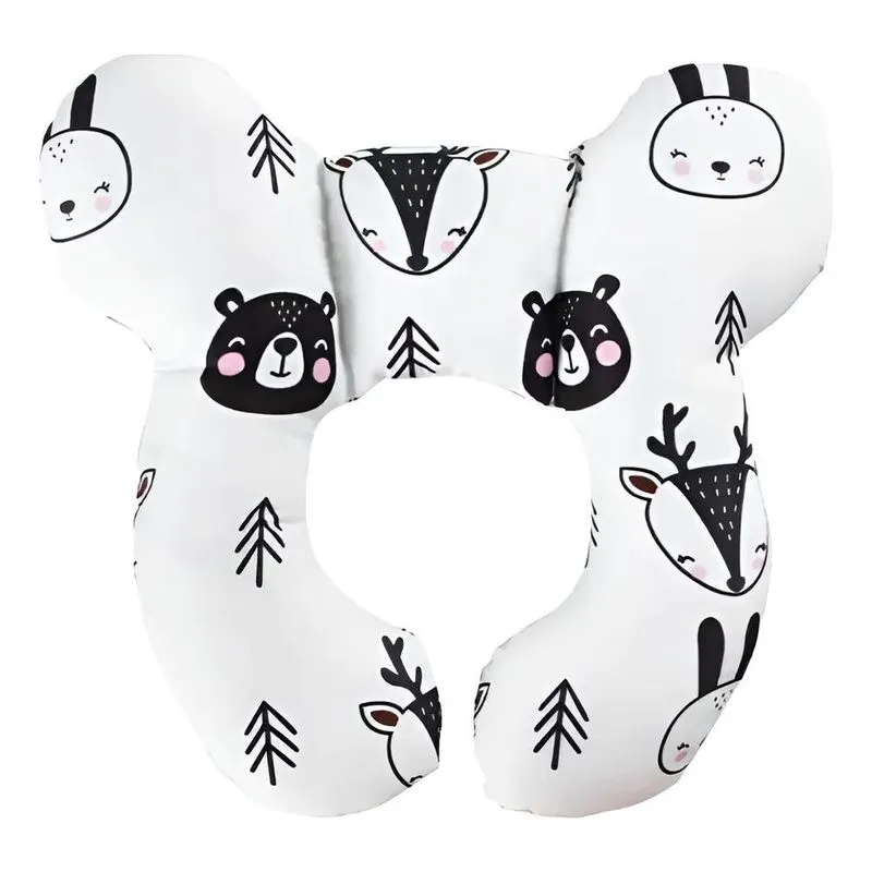 Travesseiro De Bebê Viagem Proteção Ca Branco Urso