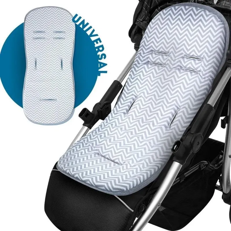 Capa Carrinho De Bebê Protetor Univer Chevron Cinza / Heathe