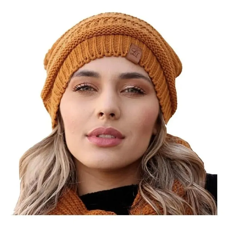 10x Toca Touca Gorro Caída Feminina Masculina Lã Grossa Fri
