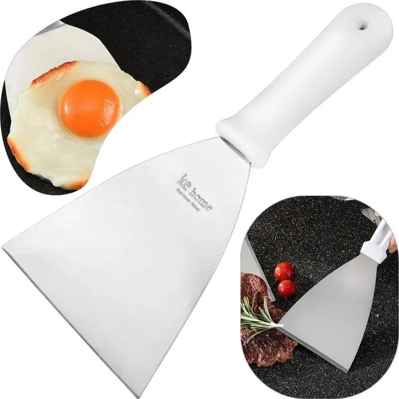 10x Espátula Reta 12 Cm Em Aço Inox Profissional Lanche