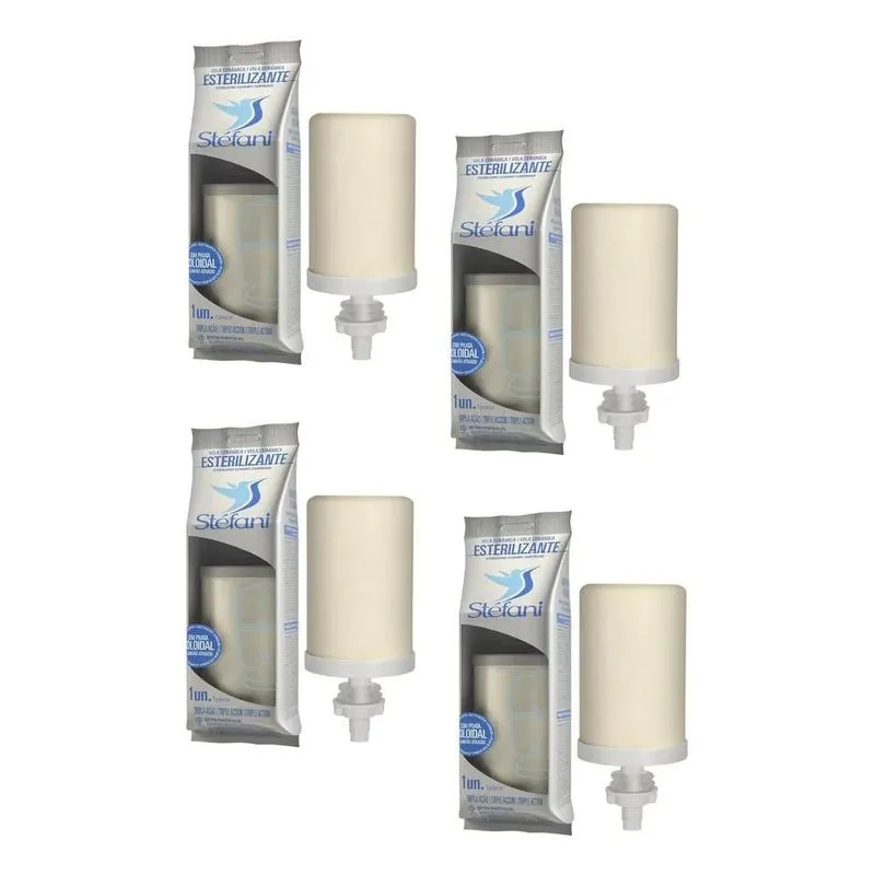 Kit 4 Velas Tripla Ação Stéfani Filtro Agua Barro B