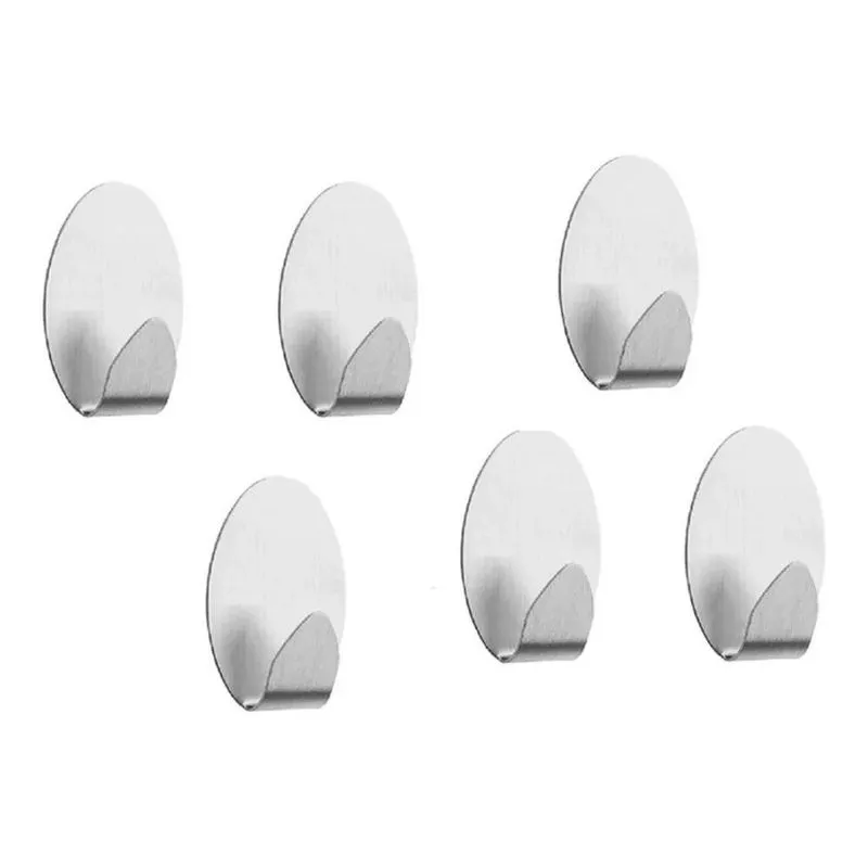 2x Kit 6 Gancho Adesivo Parede Inox Pendura Toalhas Roupas P
